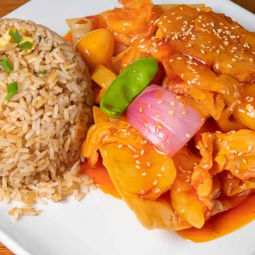 Langostinos con Durazno