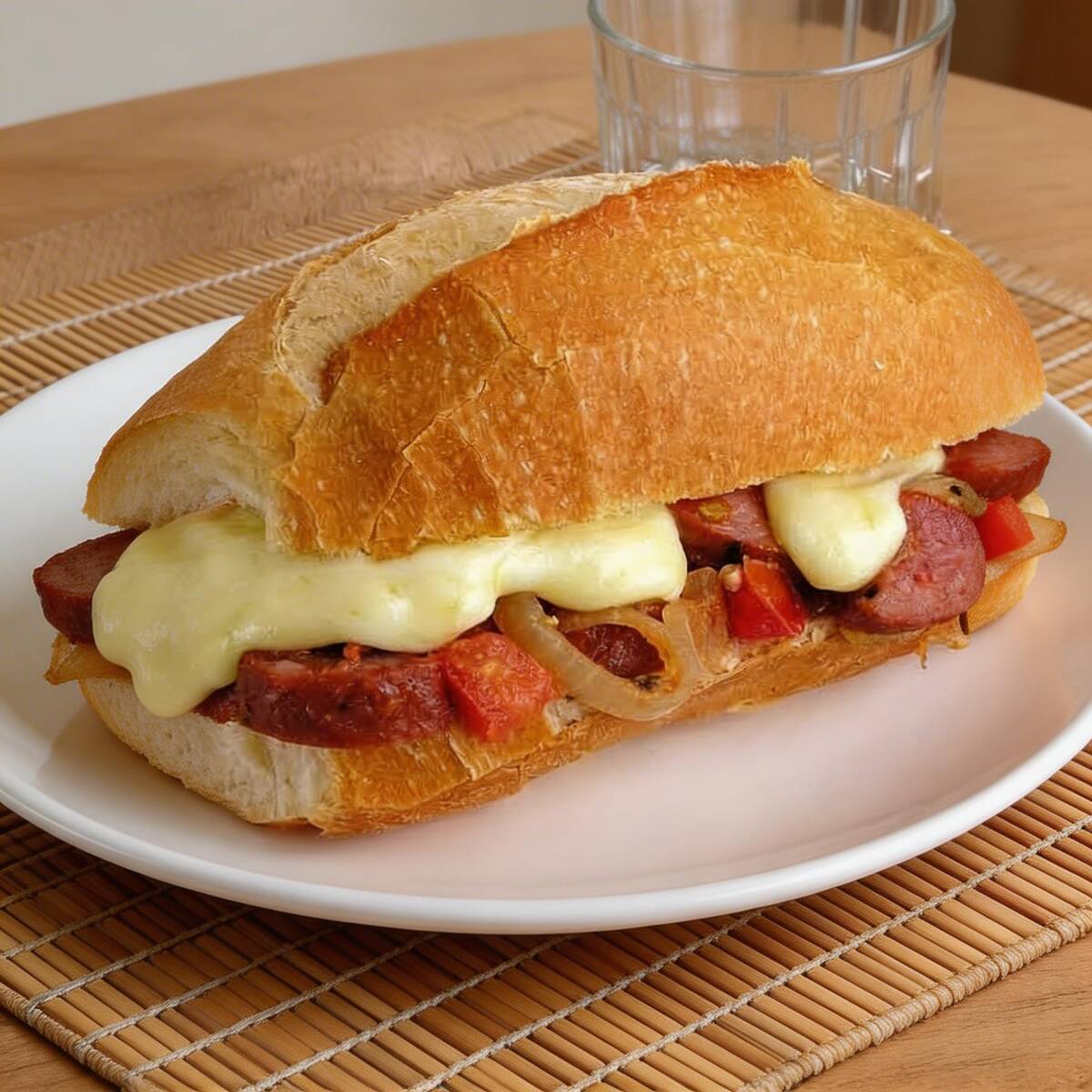 4 pães francês + 100 gramas mortadela Marba