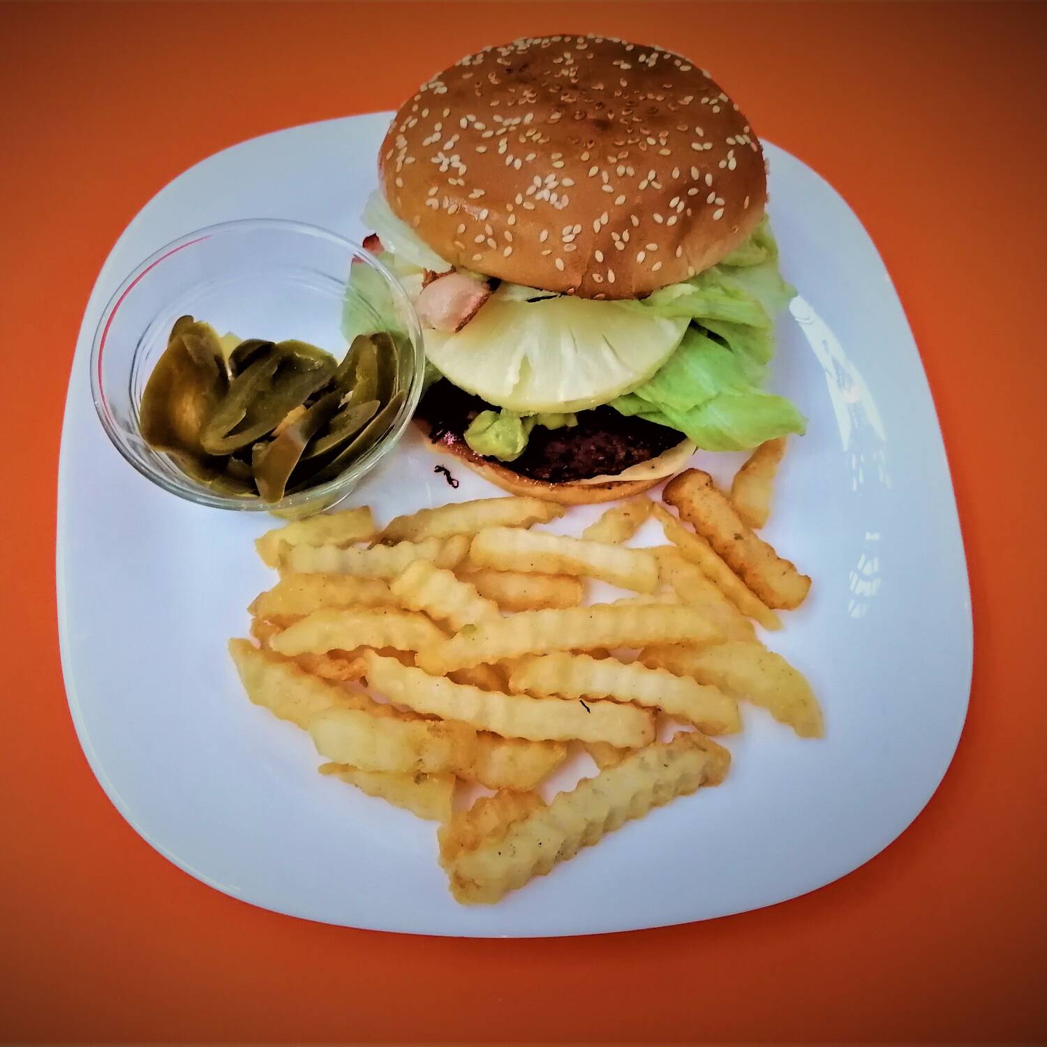 1 Hamburguesa de Arrachera con Papas a la Francesa