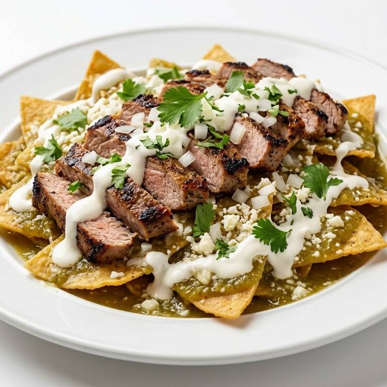 Chilaquiles con Arrachera