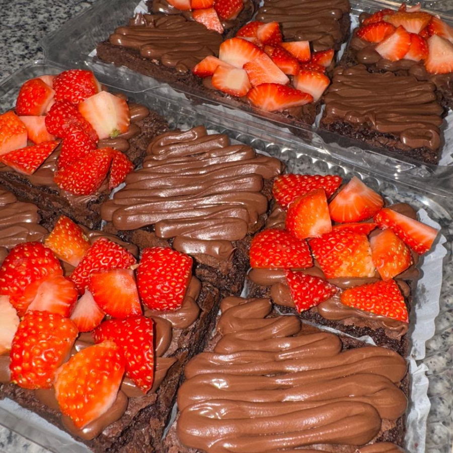 Brownie PRO de Nutella y Fresa