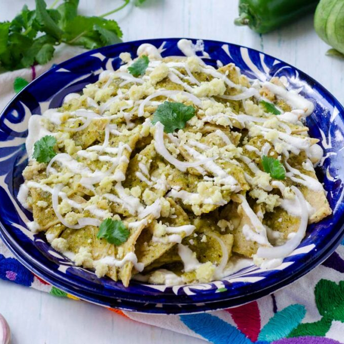 Chilaquiles verde con barbacoa