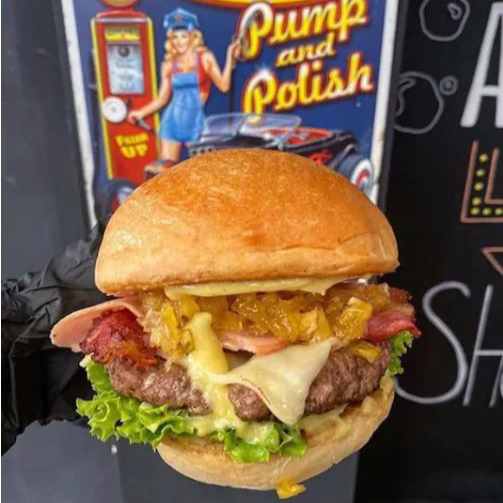 Hamburguesa Hawaiana más Papas a la Francesa