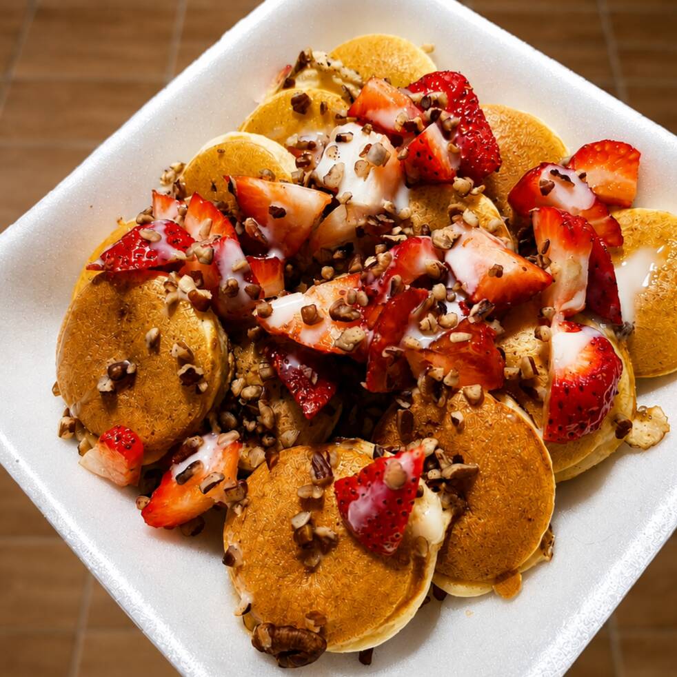 15 Mini Hot Cakes Fresa y Nuez