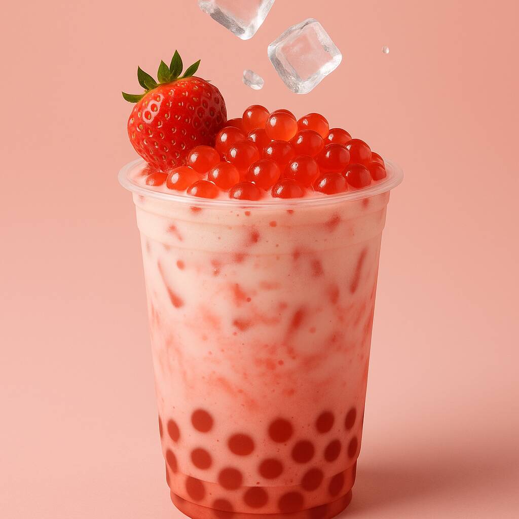 Milk Tea Fresa con crema