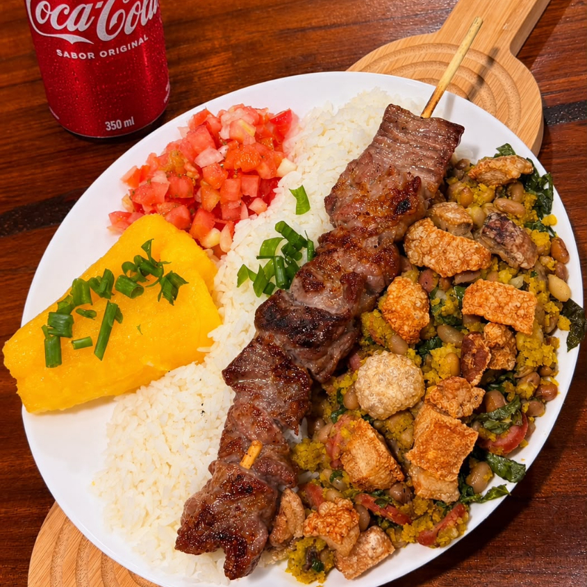 1 Jantinha sem espeto + 1 espetinho contra filé + 1 guaraná antártica lata
