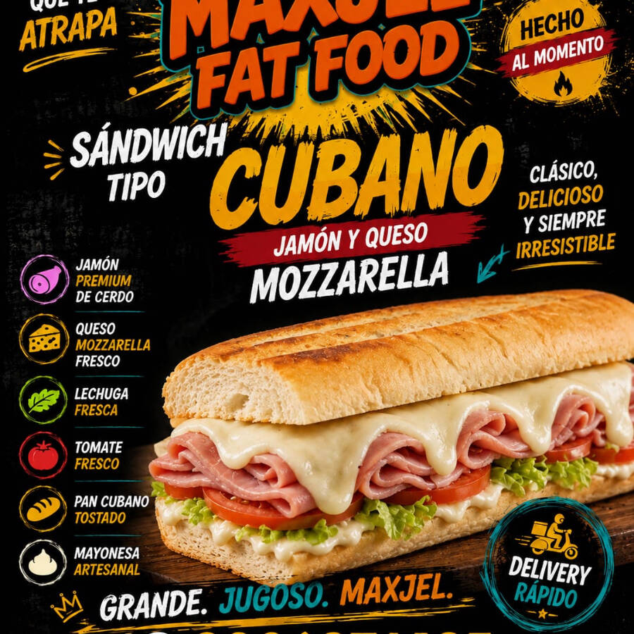 SÁNDWICH JAMÓN Y QUESO + GASEOSA 250 ML