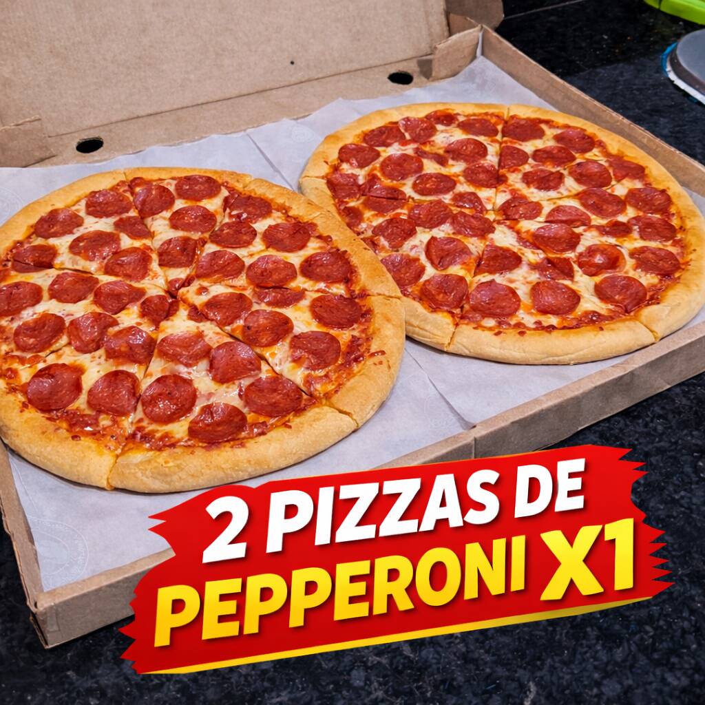 2 Pizzas Medianas Peperoni