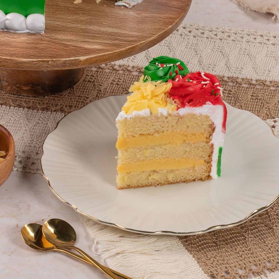 Rebanada Pastel Queso de Bola Patrio