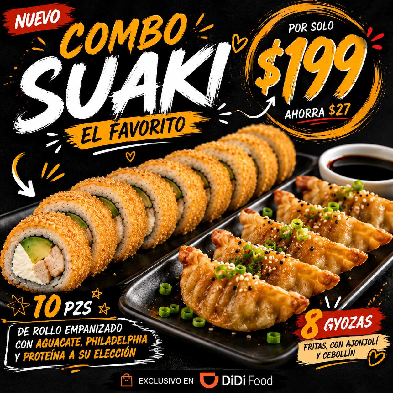 🔥 Combo Favorito Suaki + 8 Gyozas