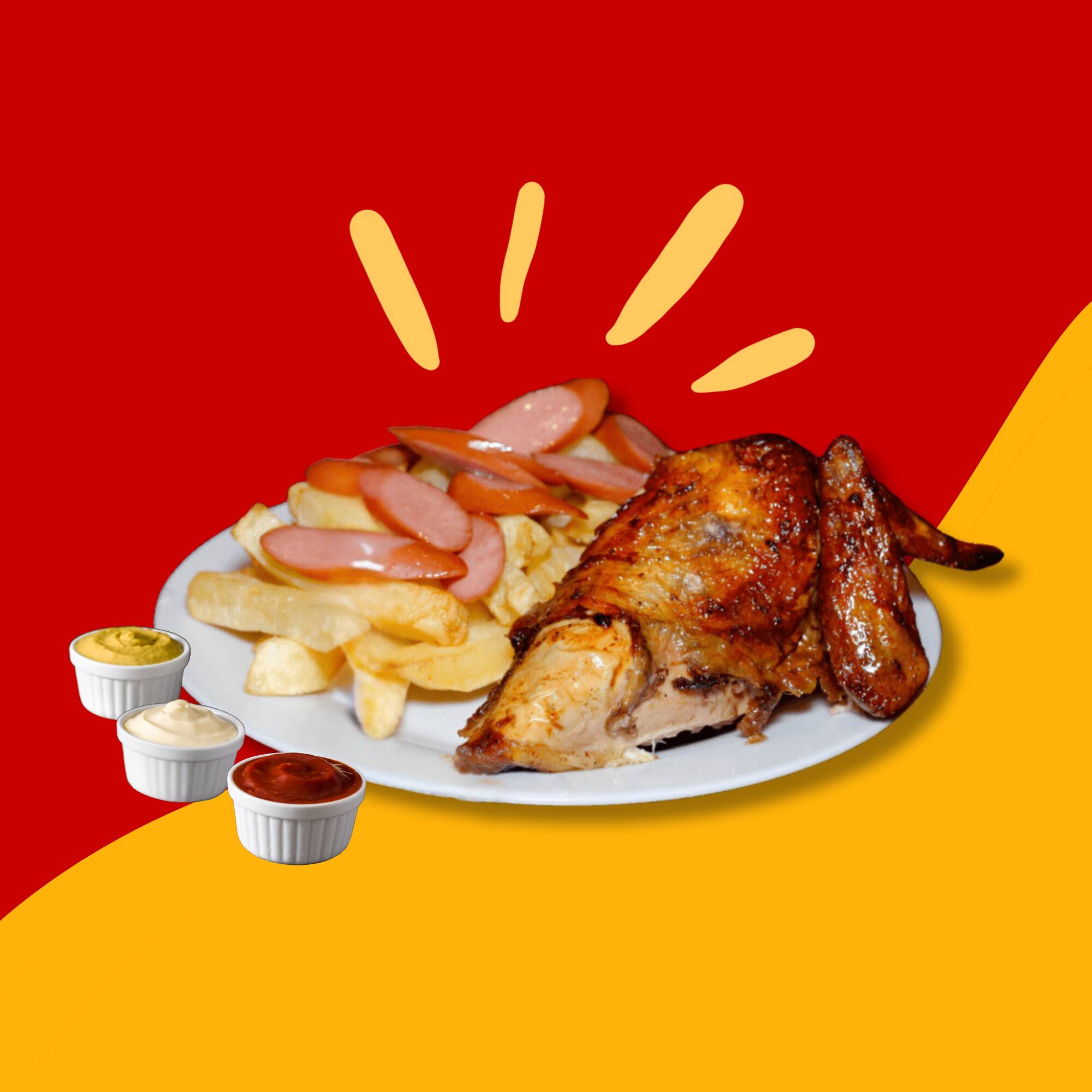 Salchibrasa (1/4 Pollo)