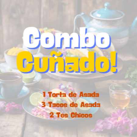 Combo 1 Torta de Asada, 3 Tacos de Asada y 2 Tés