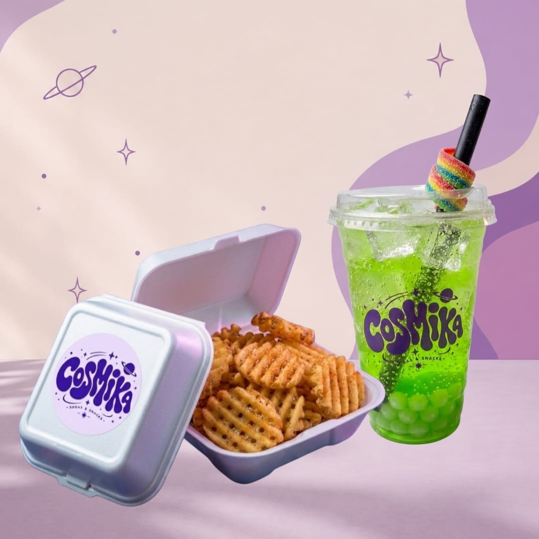 Soda Italiana Manzana Verde + Papas de Waffle