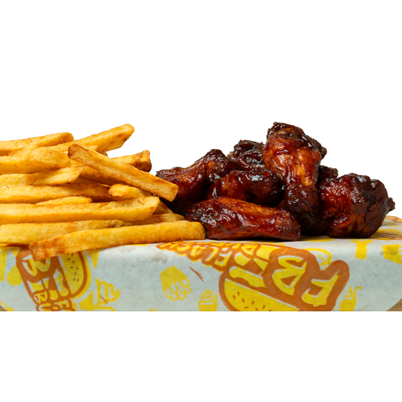 Alitas con Papas 10 Pzas