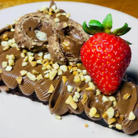Nutella Pedaços de Castanha de Caju Ferrero Rocher Morango Fresco Brownie Brigaduco