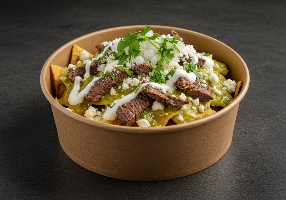 Chilaquiles Verdes con Arrachera
