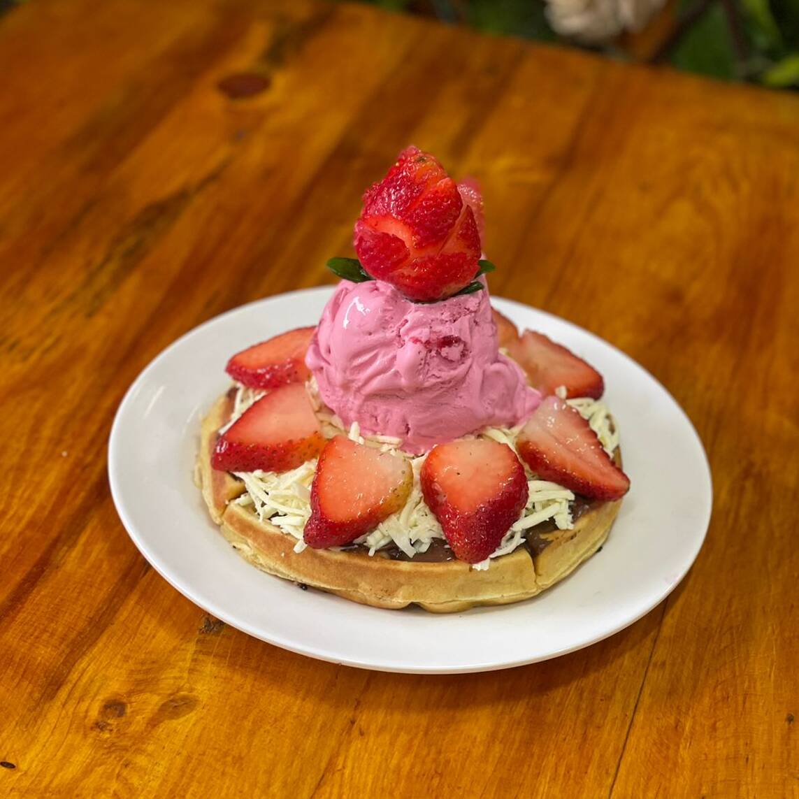 Waffle Nutella con queso