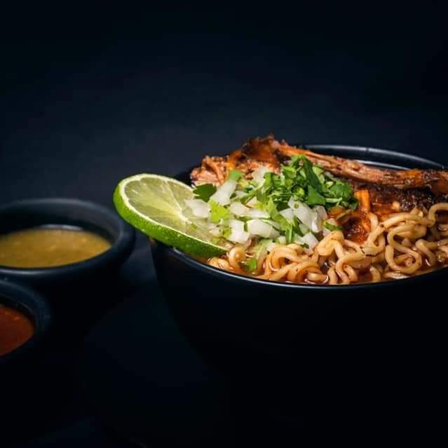 3 quesabirrias + 1mega + 1ramen + horchata