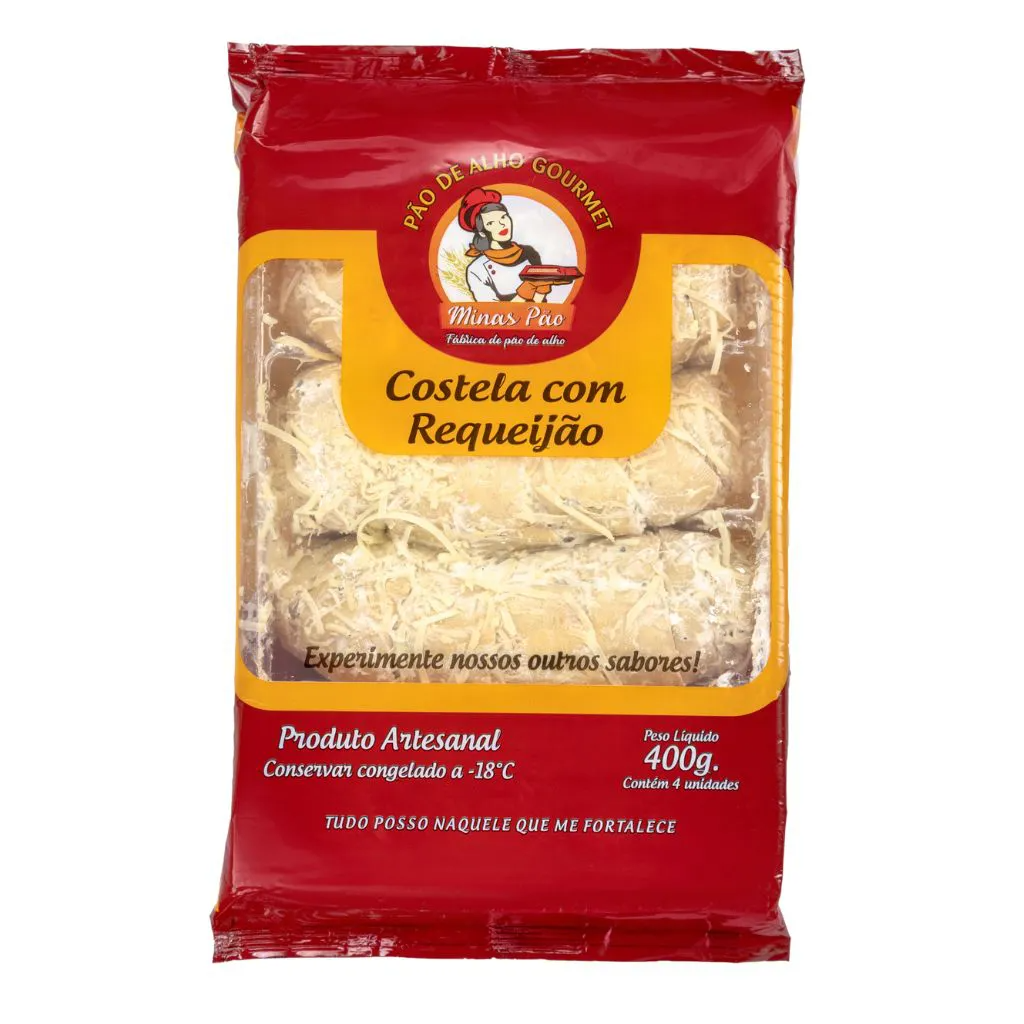 Pão de Alho Gourmet recheado - Costela com Requeijão , 4 unidades.