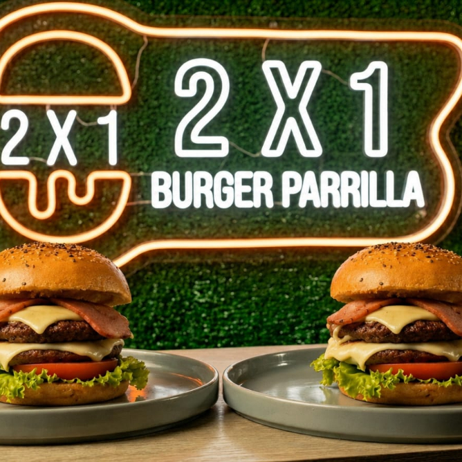 2 Hamburguesas DOBLE CARNE Al Carbón