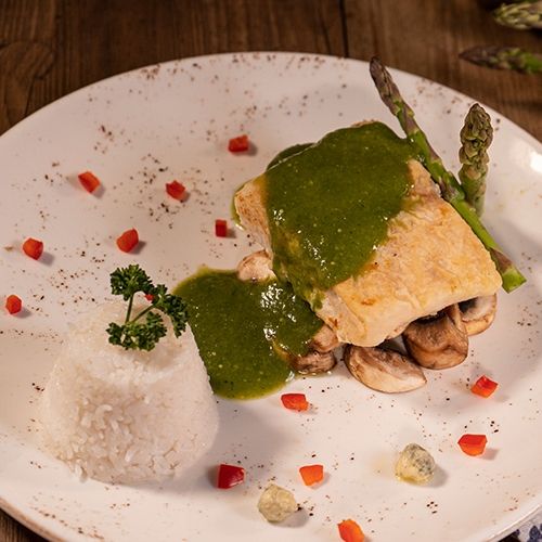 Filete de robalo en salsa verde (200 gr)