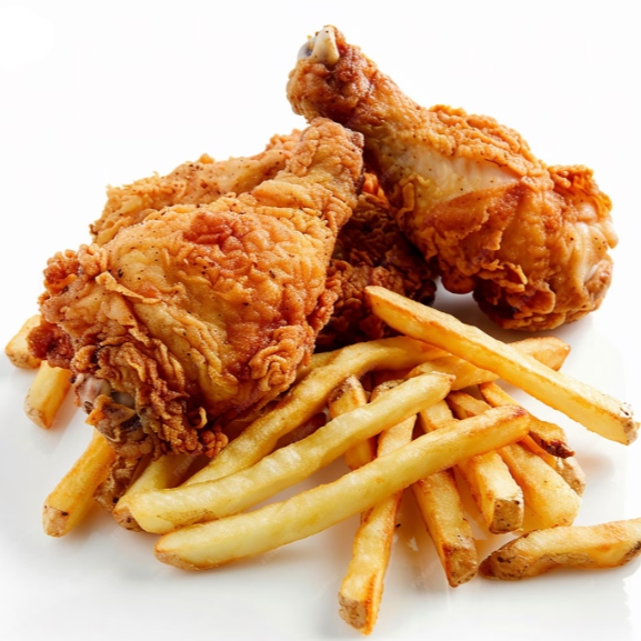 10 Piezas de Pollo Frito + Papas Fritas