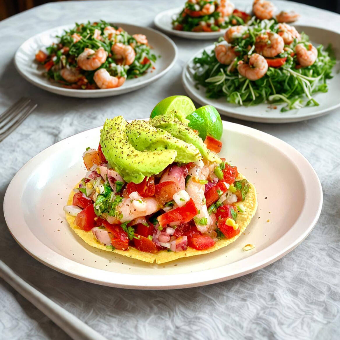 Tostada de Camaron y Pulpo