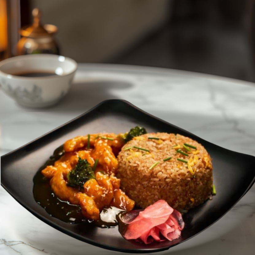 Pollo a la Naranja con Chaufa