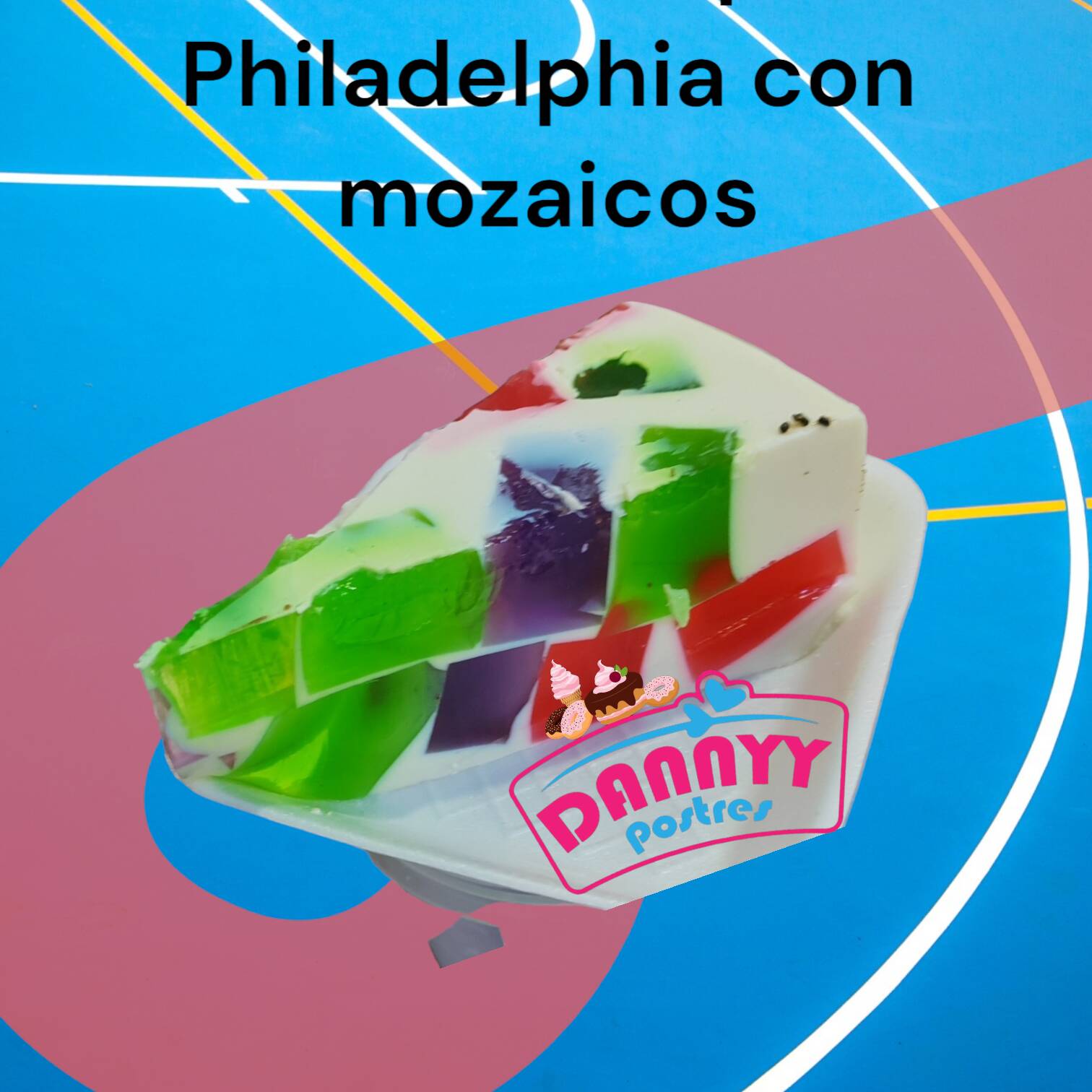 Gelatina de queso Philadelphia con mosaicos