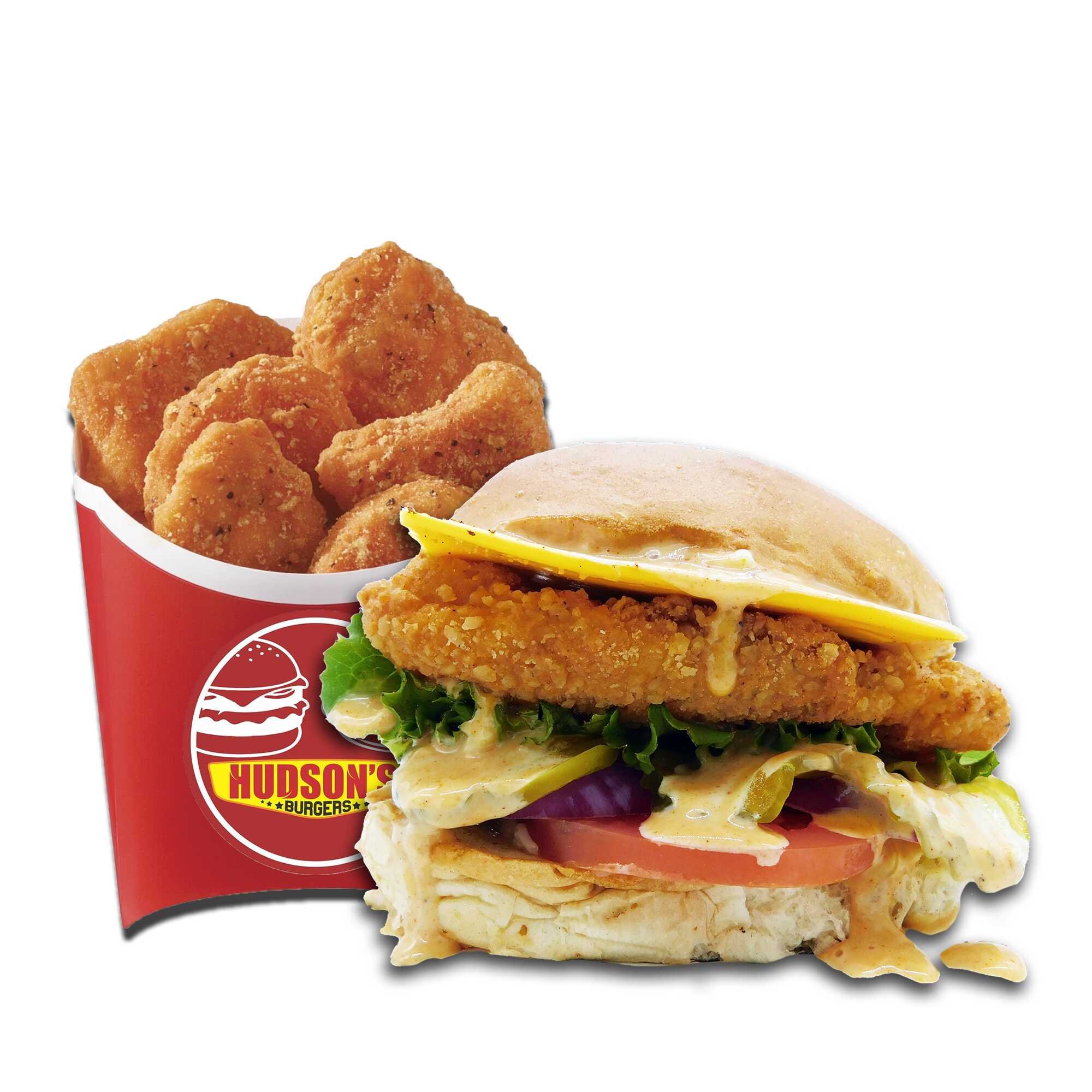 Hamburguesa de Pollo + Nuggets de Pollo