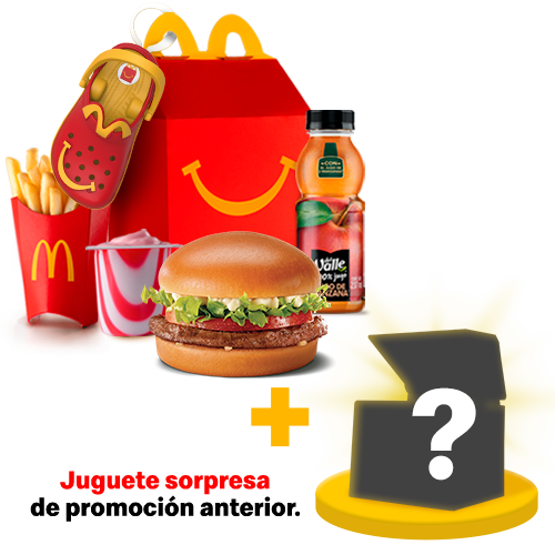 Cajita Feliz Hamburguesa Lechuga Tomate + Juguete de promoción a