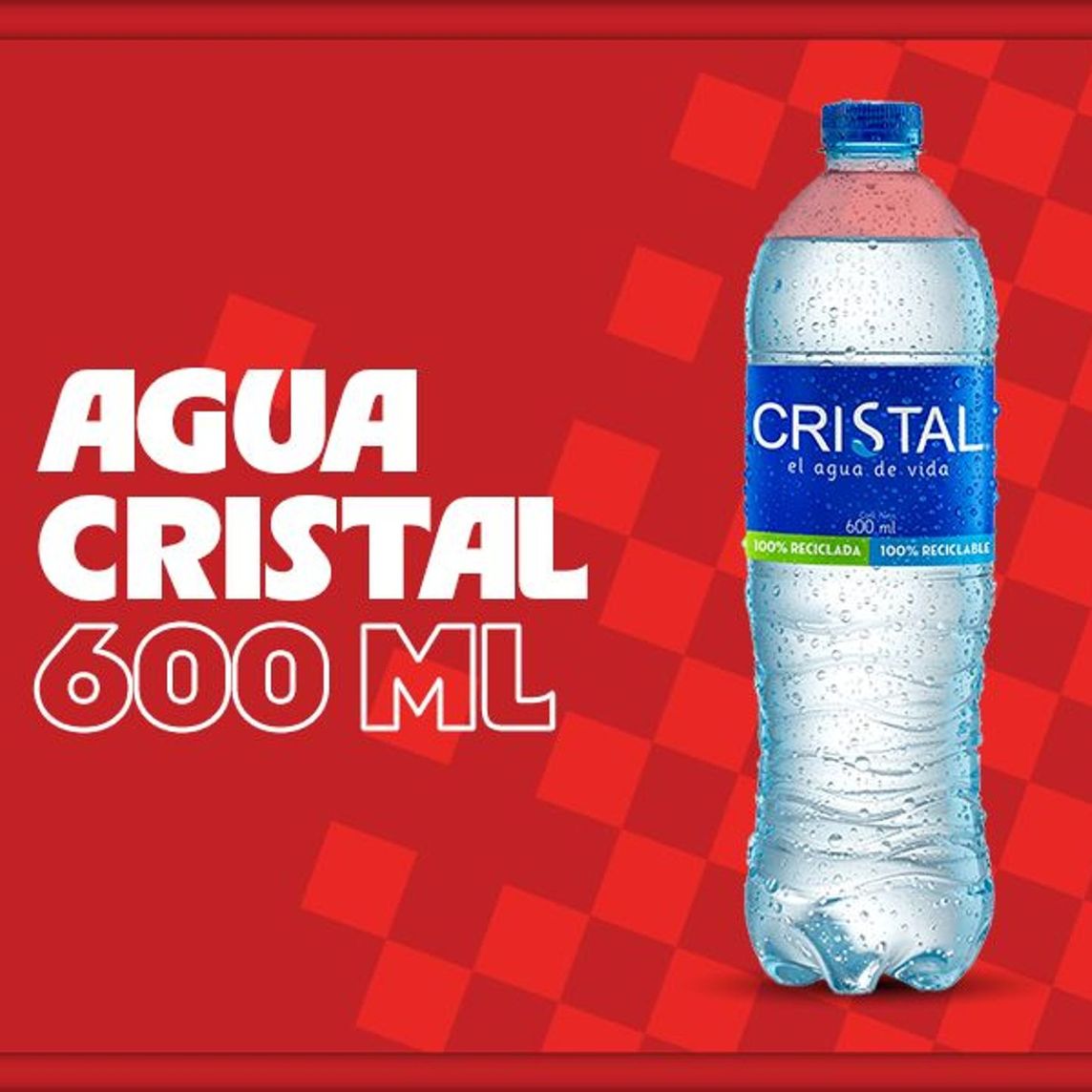 Agua cristal plana 600ml