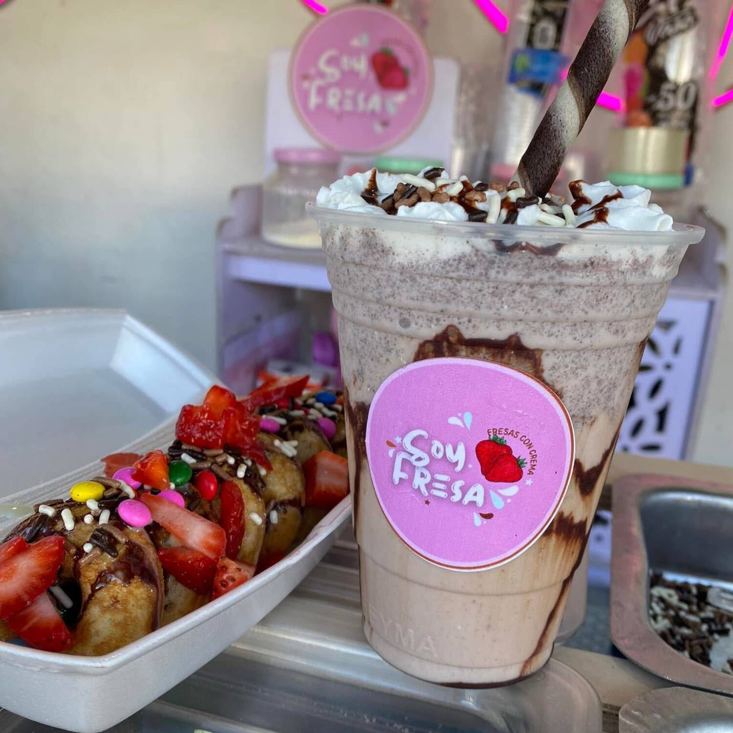 Mini donas y malteada