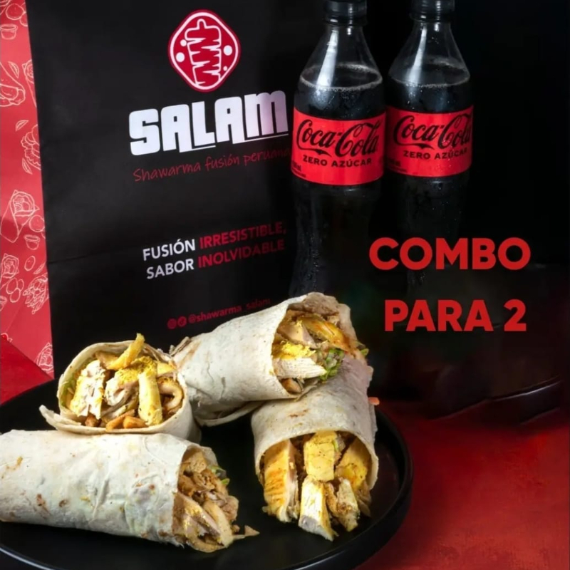 Combo 2 Shawarmas de Pollo más 2 Bebidas