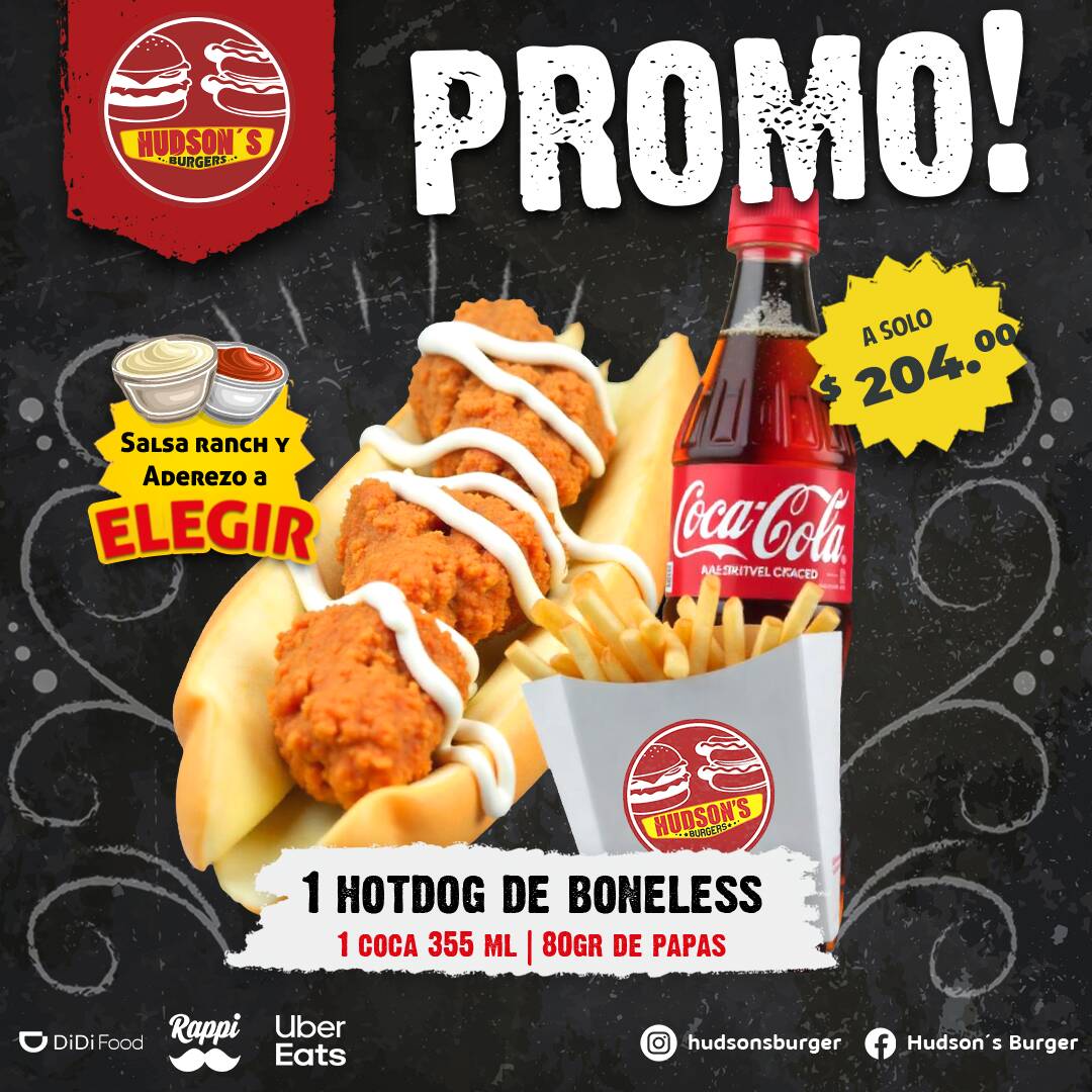 Hotdog Boneless + 80gpapas+ Coca355ml