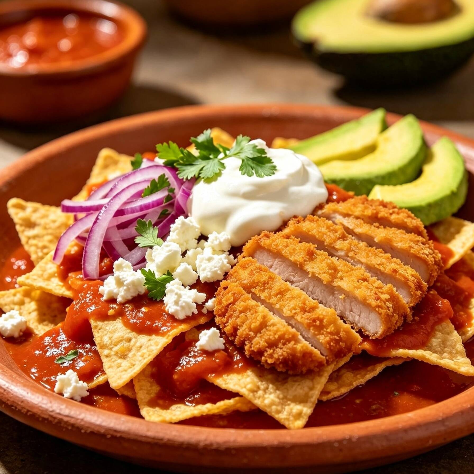 Chilaquiles con Pollo