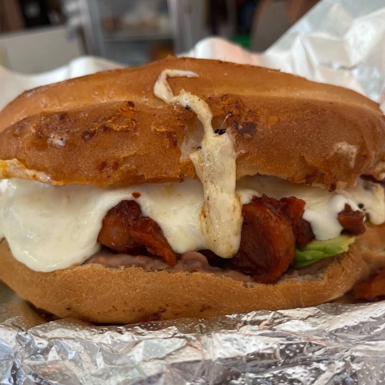 torta salchicha preparada (chipotle )