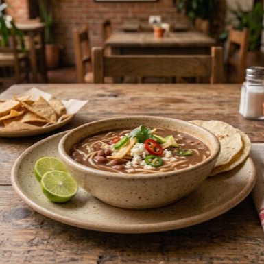 Sopa de Frijoles con Fideo