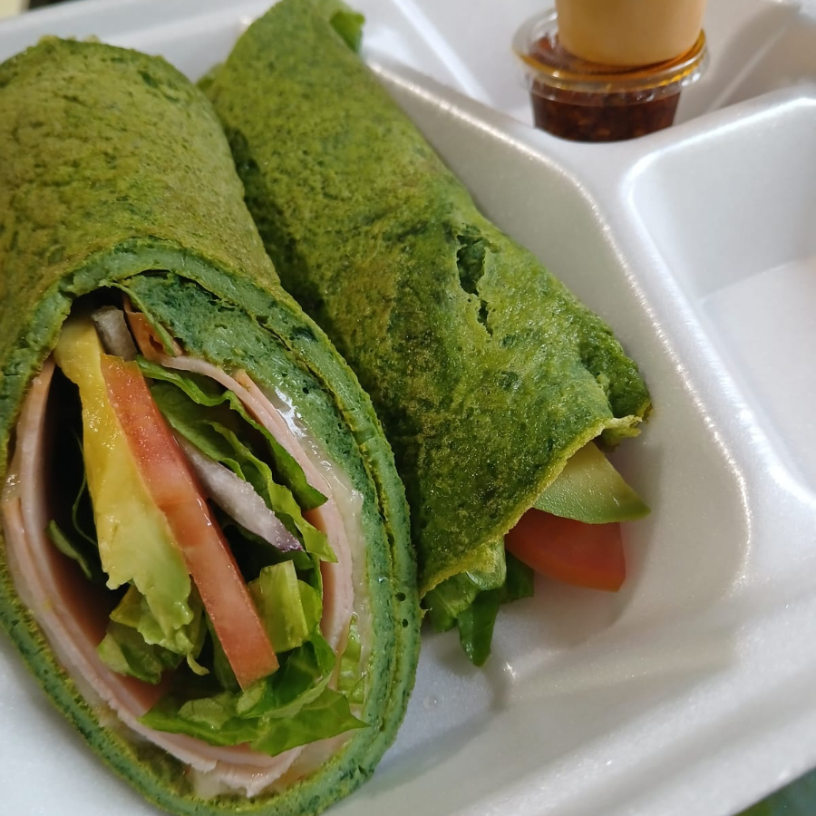 Wraps de tortilla de espinacas (de huevo)