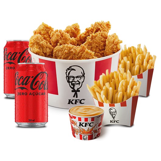 8 Tiras de Frango + 2 Batatas Médias+ 2 Refris 400ml + Molho 120g