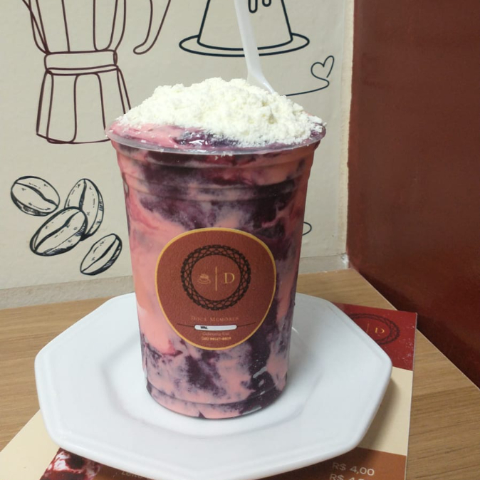 Açaí com Leite em Pó + Mousse De Morango 400 Ml