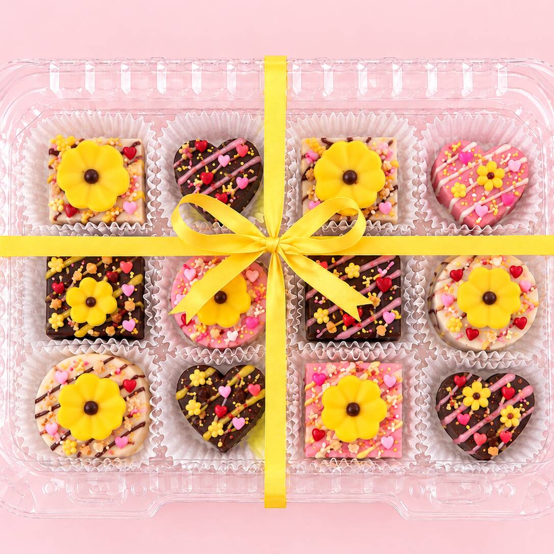 Caja de Chocolates Premium Flores Amarillas
