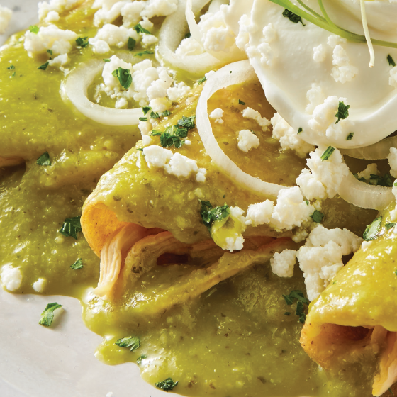 Enchiladas Verdes con Pechuga de Pollo