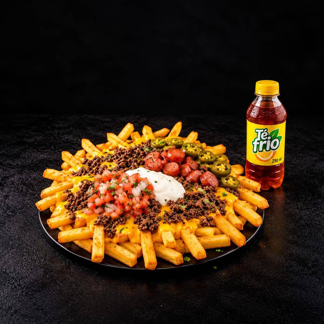 Papi Carne Full, Salchicha, Jalapeños, 1 BEBIDA