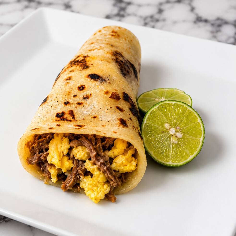 Taco De Huevo con Machaca