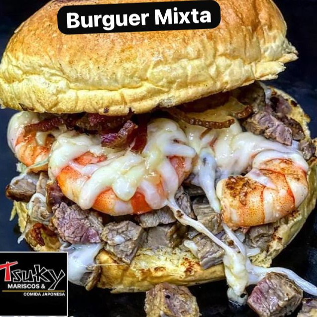 Burguer Mixta Arrachera Camarón