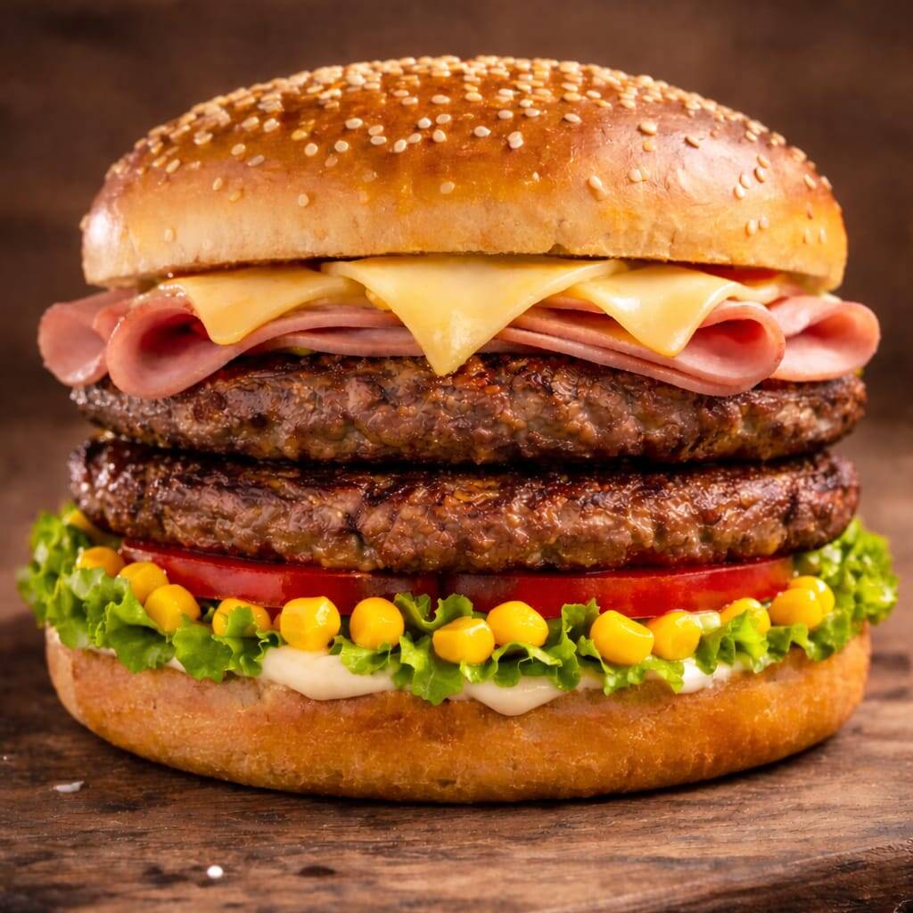 São 2 deliciosos X-Salada Premium (lanches com 2 carnes 100% bovina de 56gr cada), porção com 15 salgados sortidos 2 1 coca-cola 60ml