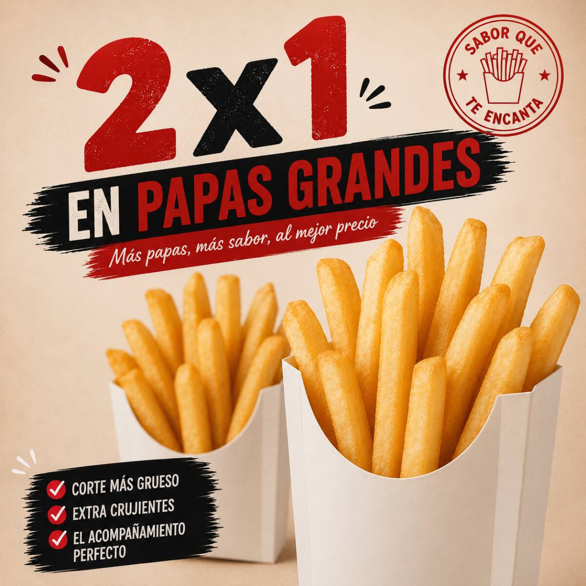 Papas Grandes 2x1