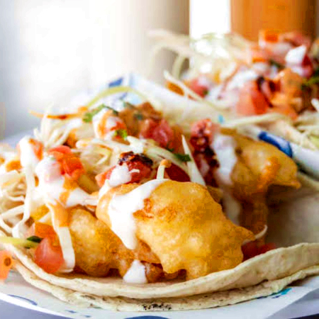 3 Tacos de Camaron Capeados