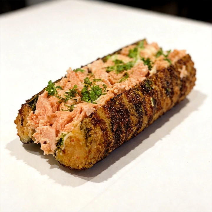 Uma versão generosa do clássico! Envolto em alga nori e arroz japonês, recheado com salmão, cream cheese e finalizado com o exclusivo molho especial do chef. Empanado e frito até a crocância perfeita — uma explosão de sabor em cada pedaço!